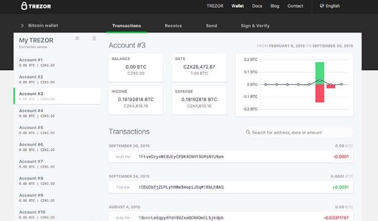 تخزين العملات الرقمية من خلال محفظة Trezor تخزين العملات الرقمية
